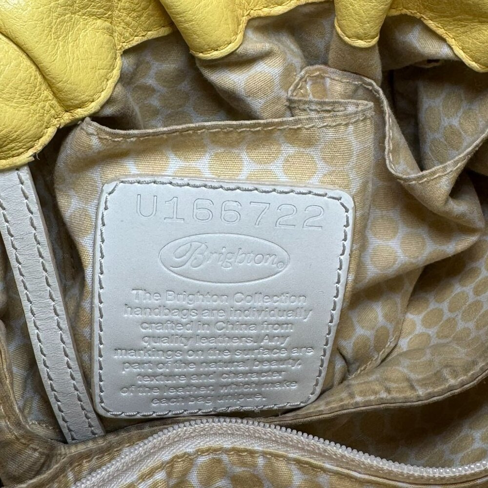 Brighton Etta Yellow Soft‎ Leather Tassel Cross Body Handbag $240 - Picture 9 of 12
